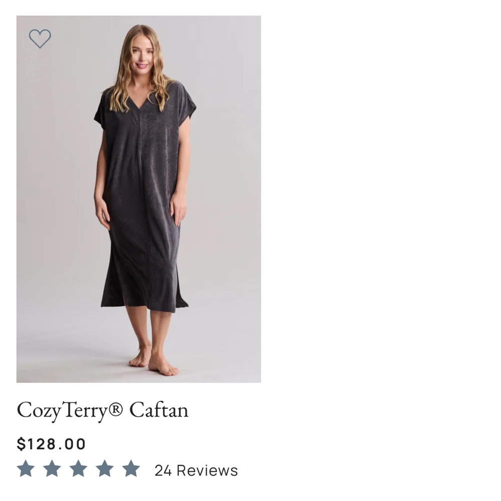 Barefoot Dreams CozyTerry Caftan (Olive green)